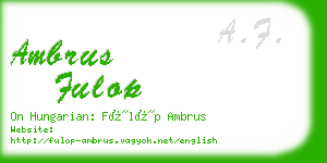 ambrus fulop business card